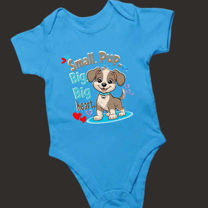 Small Pup, Big Big Heart – Cuddly Romper for Baby Dog Lovers