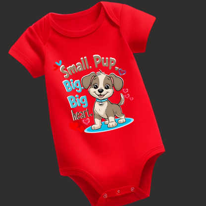 Small Pup, Big Big Heart – Cuddly Romper for Baby Dog Lovers