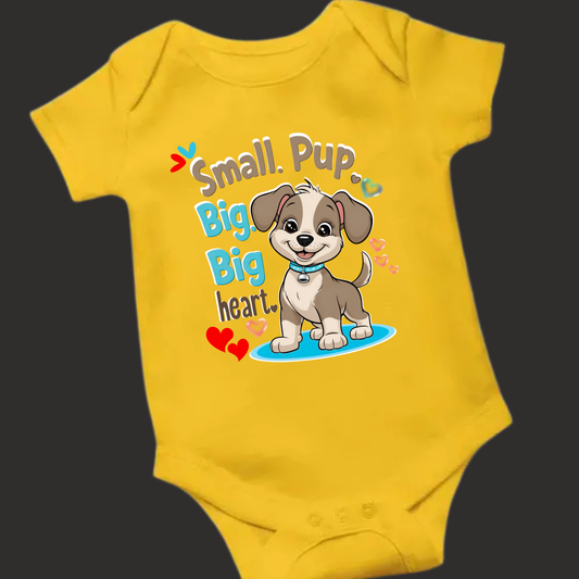 Small Pup, Big Big Heart – Cuddly Romper for Baby Dog Lovers