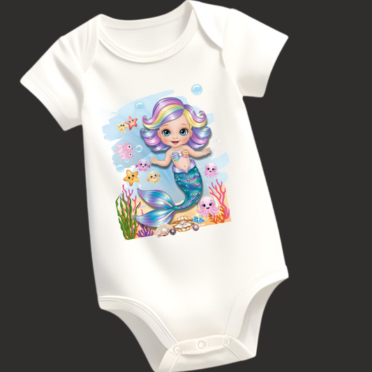 🧜‍♀️ Tiny Tail, Big Dreams – Adorable Mermaid Romper for Little Ocean Lovers!