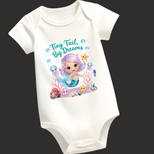 🧜‍♀️ Tiny Tail, Big Dreams – Adorable Mermaid Romper for Little Ocean Lovers!