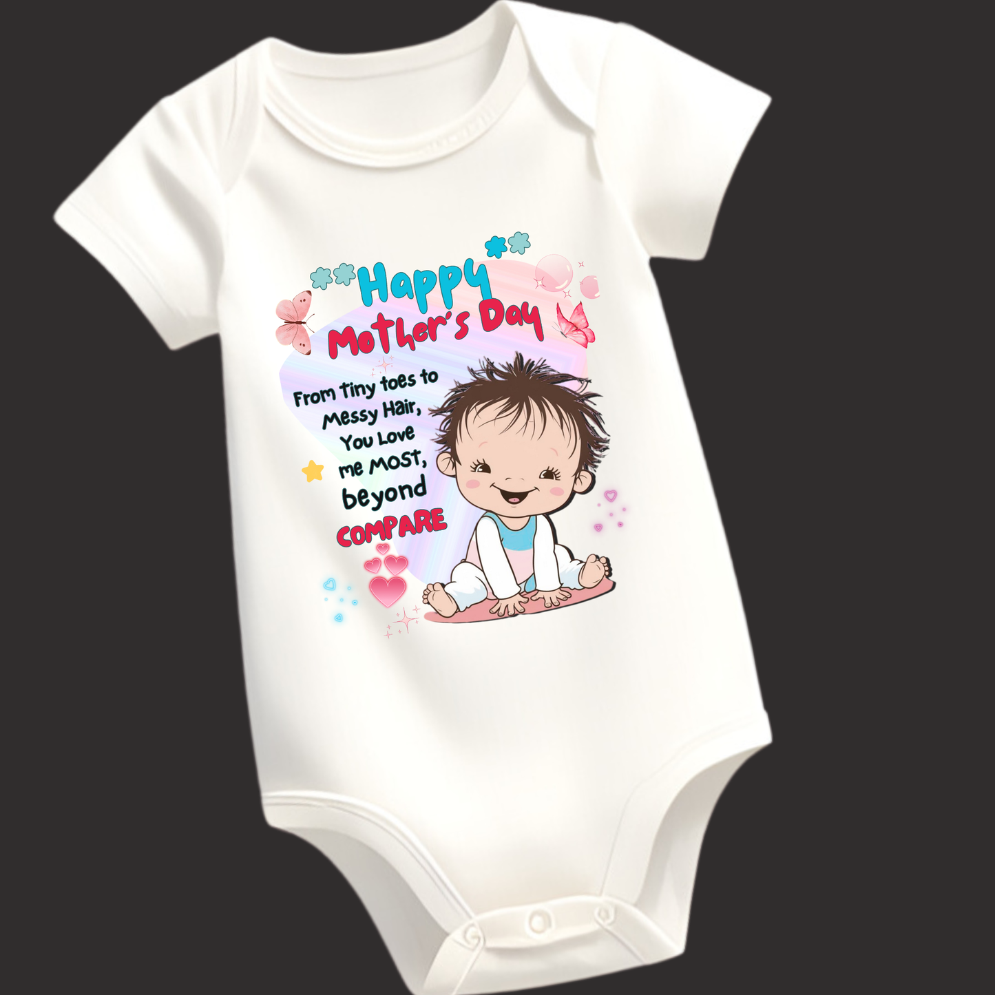 From Tiny Toes to Messy Hair – Mother's Day Special Romper ( Unisex)