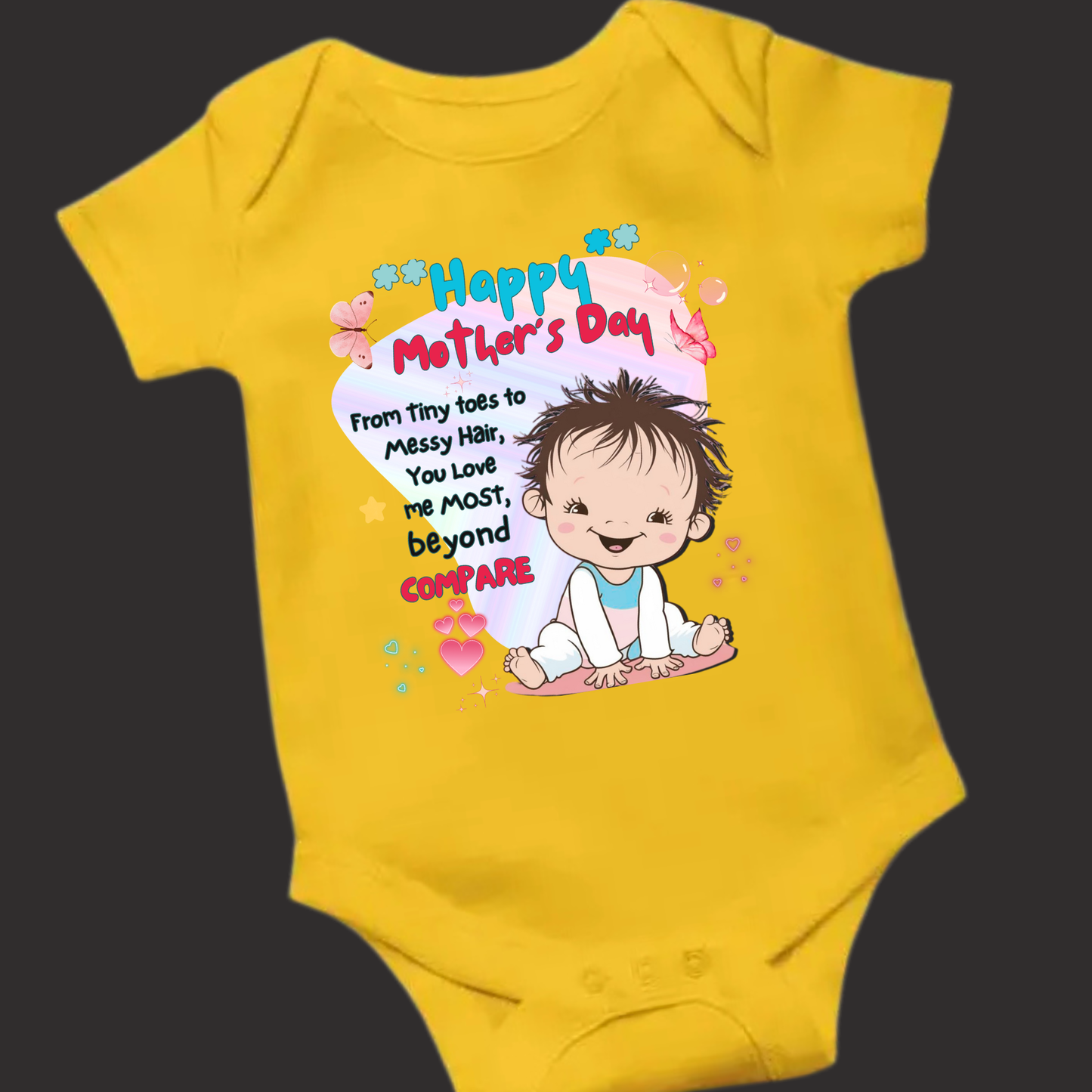 From Tiny Toes to Messy Hair – Mother's Day Special Romper ( Unisex)