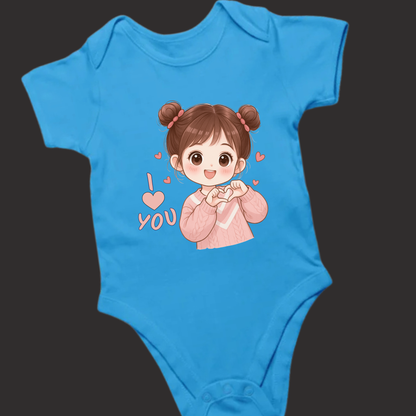 I Love U – Cute Chibi Baby Girl Romper