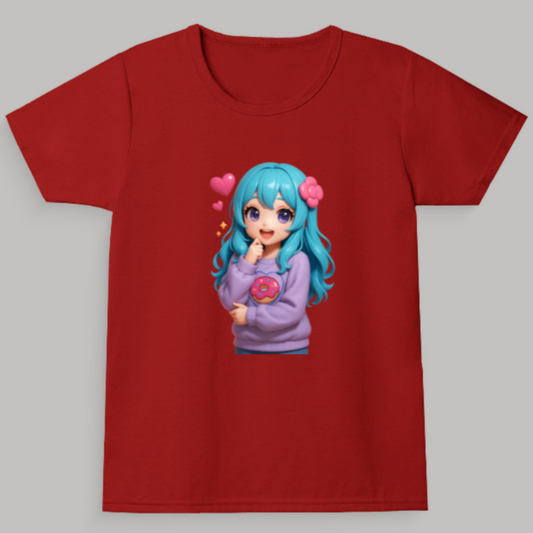 Cute Chibi Girl T-Shirt for Toddlers