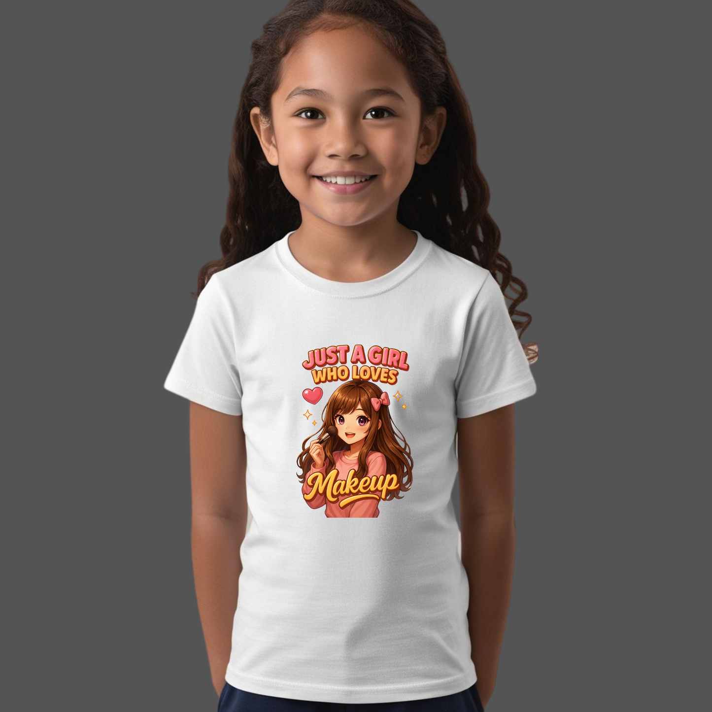 Just a Girl Who Loves Makeup – Chibi Baby Girl T-Shirt for Toddlers