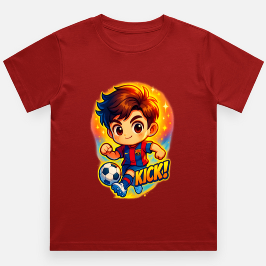 Goal Getter: Cute Chibi Boy Soccer / Football T-Shirt – Anime Sports Tee for Kids (Exclusive)