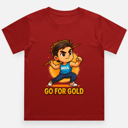Throw Like a Pro: Cute Chibi Boy Javelin T-Shirt – Sporty Anime Tee for Kids (Exclusive)