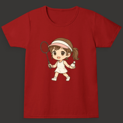 Smash Queen: Girl Badminton T-Shirt – Sporty Anime Tee for Girls (Exclusive)
