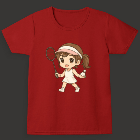 Smash Queen: Girl Badminton T-Shirt – Sporty Anime Tee for Girls (Exclusive)