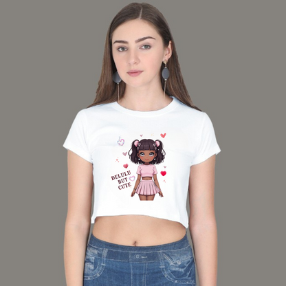 💭 Delulu but Cute – Crop Top for Your Main Character Era