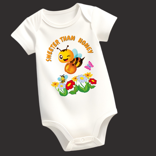 Sweeter Than Honey Baby Romper | 100% Cotton | Cute Infant Outfit