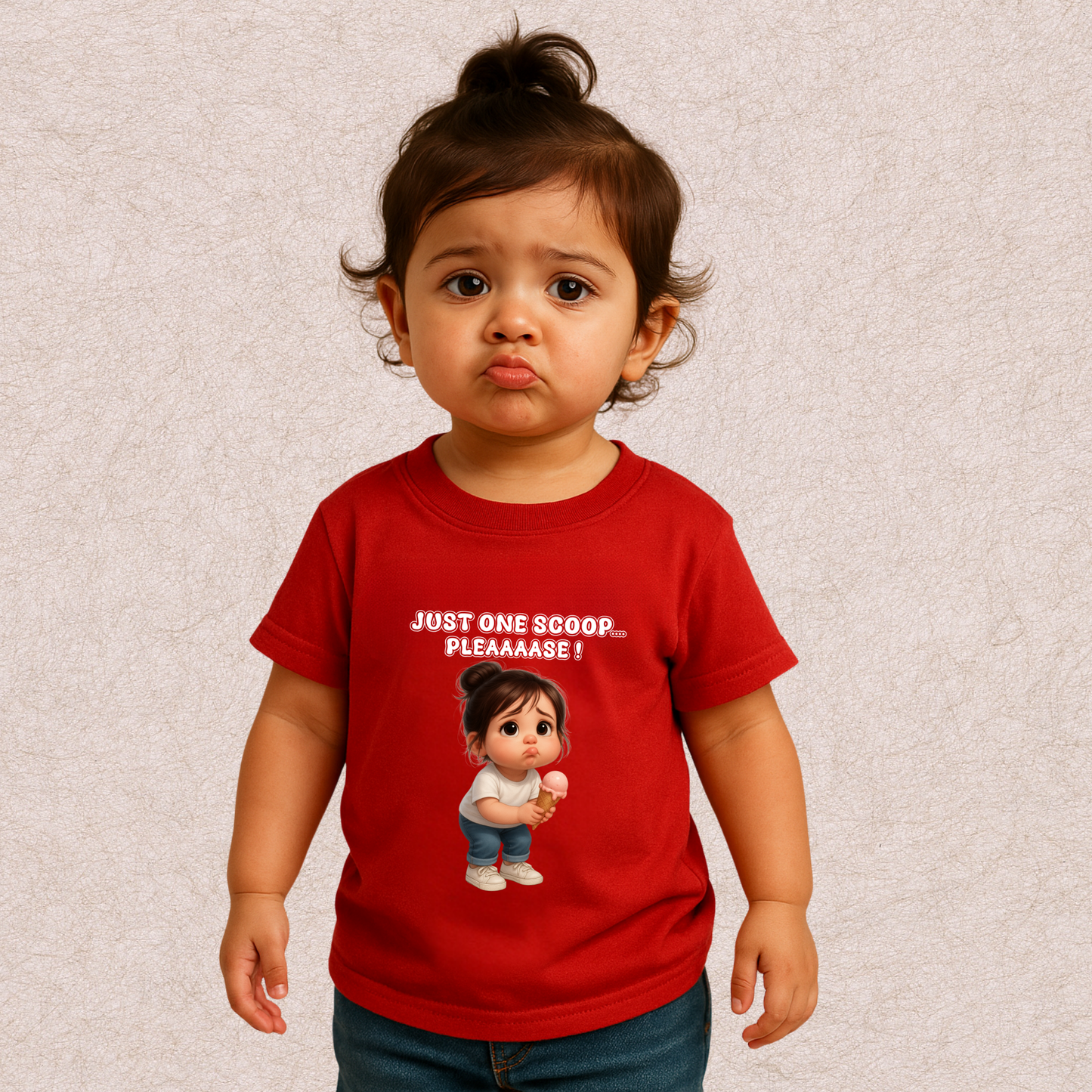 Just one Scoop, pleaaaase - Girl's Crew Neck T-Shirt