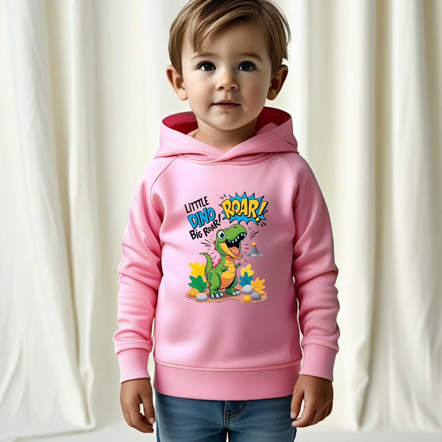 Baby Dinosaur Sweatshirt Hoodie - 'Dino-Love' Design | Soft Cotton Hoodie |Unisex