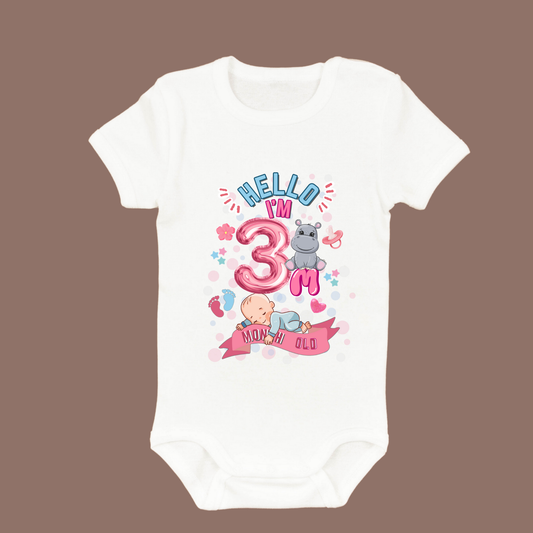 Adorable Baby Milestone Rompers | 3 Months  old | Soft & Comfy Cotton