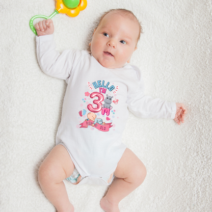 Adorable Baby Milestone Rompers | 3 Months  old | Soft & Comfy Cotton