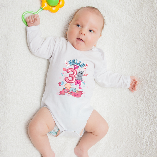 Adorable Baby Milestone Rompers | 3 Months  old | Soft & Comfy Cotton