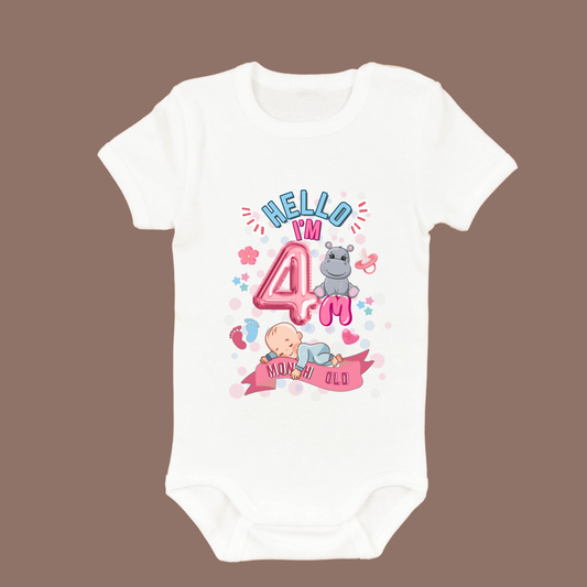 Adorable Baby Milestone Rompers | 4 Months Old | Soft & Comfy Cotton