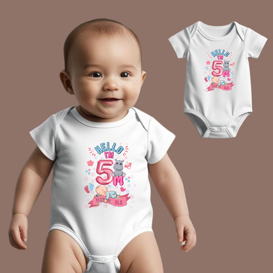 Adorable Baby Milestone Rompers | 5 Months old | Soft & Comfy Cotton