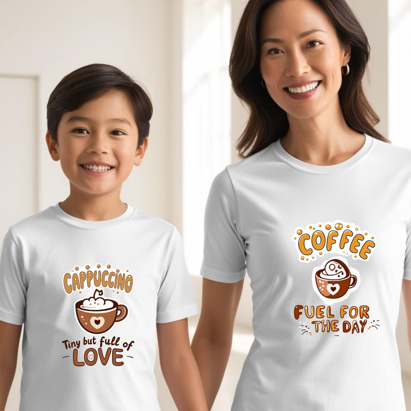 Mom and Baby T-Shirt Set – Coffee & Cappuccino Matching Design