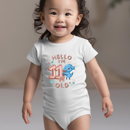 Adorable Baby Milestone Rompers | 11 months old |  Soft & Comfy Cotton - Unisex