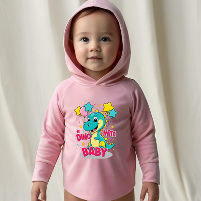 Baby Dinosaur Sweatshirt Hoodie - 'Dino-Mite Baby' Design | Soft Cotton Hoodie