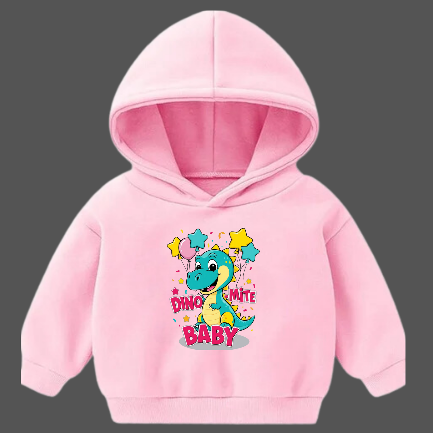 Baby Dinosaur Sweatshirt Hoodie - 'Dino-Mite Baby' Design | Soft Cotton Hoodie