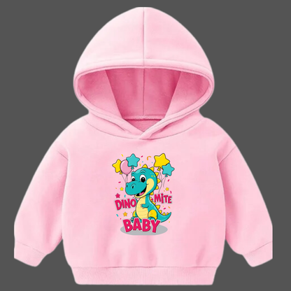 Baby Dinosaur Sweatshirt Hoodie - 'Dino-Mite Baby' Design | Soft Cotton Hoodie
