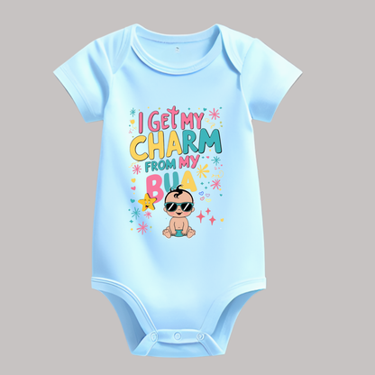 Adorable Bua-Themed Cotton Baby Romper – Custom-Made for Comfort and Style