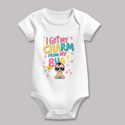 Adorable Bua-Themed Cotton Baby Romper – Custom-Made for Comfort and Style