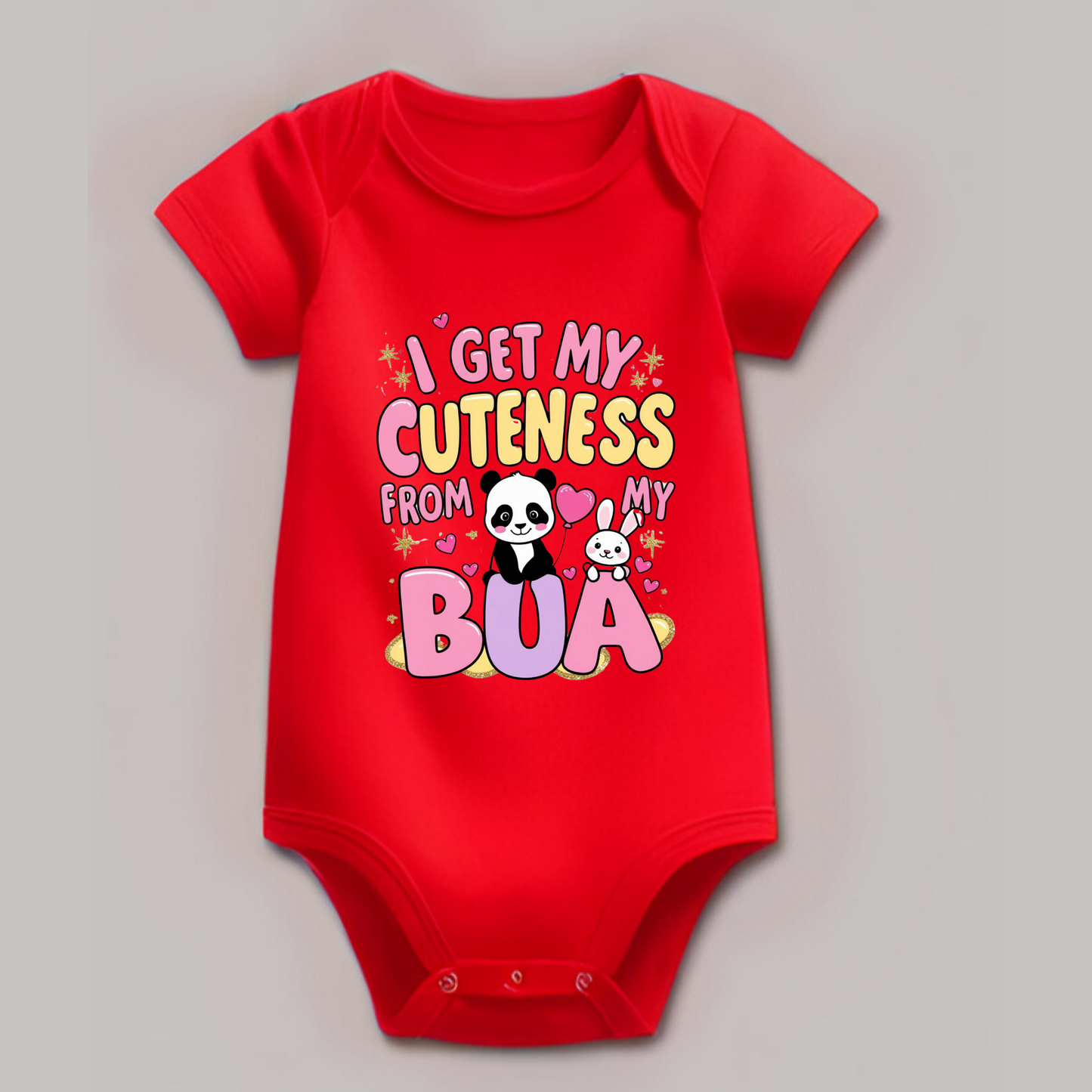 Adorable Bua-Themed Cotton Baby Romper – Custom-Made for Comfort and Style