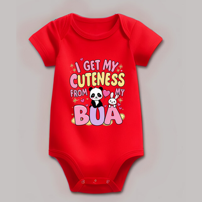 Adorable Bua-Themed Cotton Baby Romper – Custom-Made for Comfort and Style