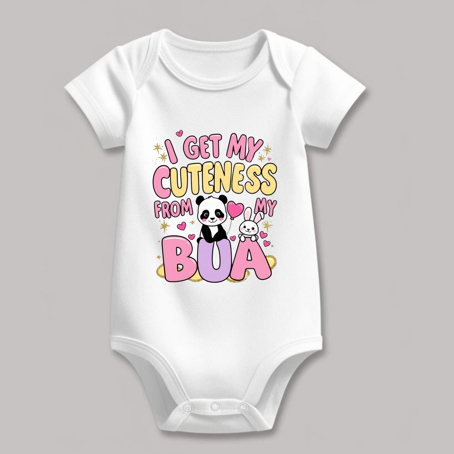 Adorable Bua-Themed Cotton Baby Romper – Custom-Made for Comfort and Style