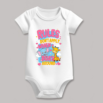 Adorable Bua-Themed Cotton Baby Romper – Custom-Made for Comfort and Style