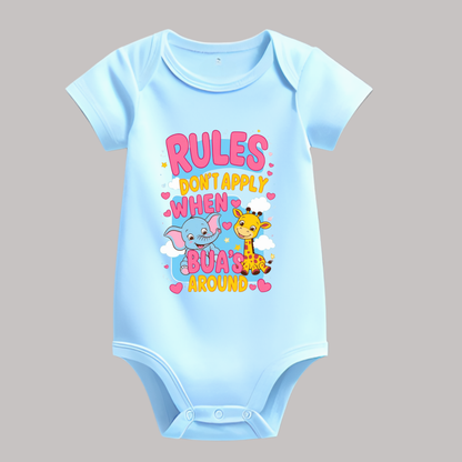Adorable Bua-Themed Cotton Baby Romper – Custom-Made for Comfort and Style