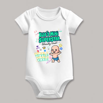 Adorable Bua-Themed Cotton Baby Romper – Custom-Made for Comfort and Style