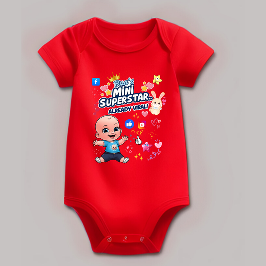 Adorable Bua-Themed Cotton Baby Romper – Custom-Made for Comfort and Style