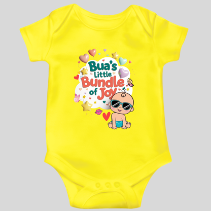 Adorable Bua-Themed Cotton Baby Romper – Custom-Made for Comfort and Style