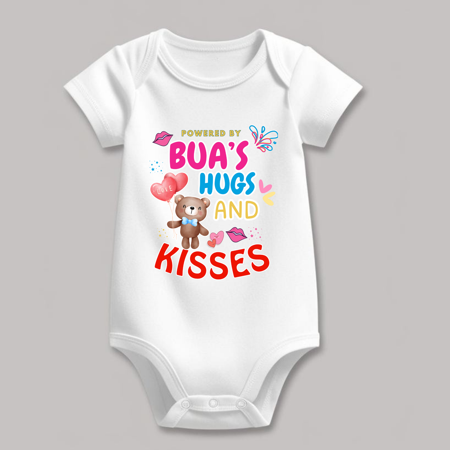 Adorable Bua-Themed Cotton Baby Romper – Custom-Made for Comfort and Style