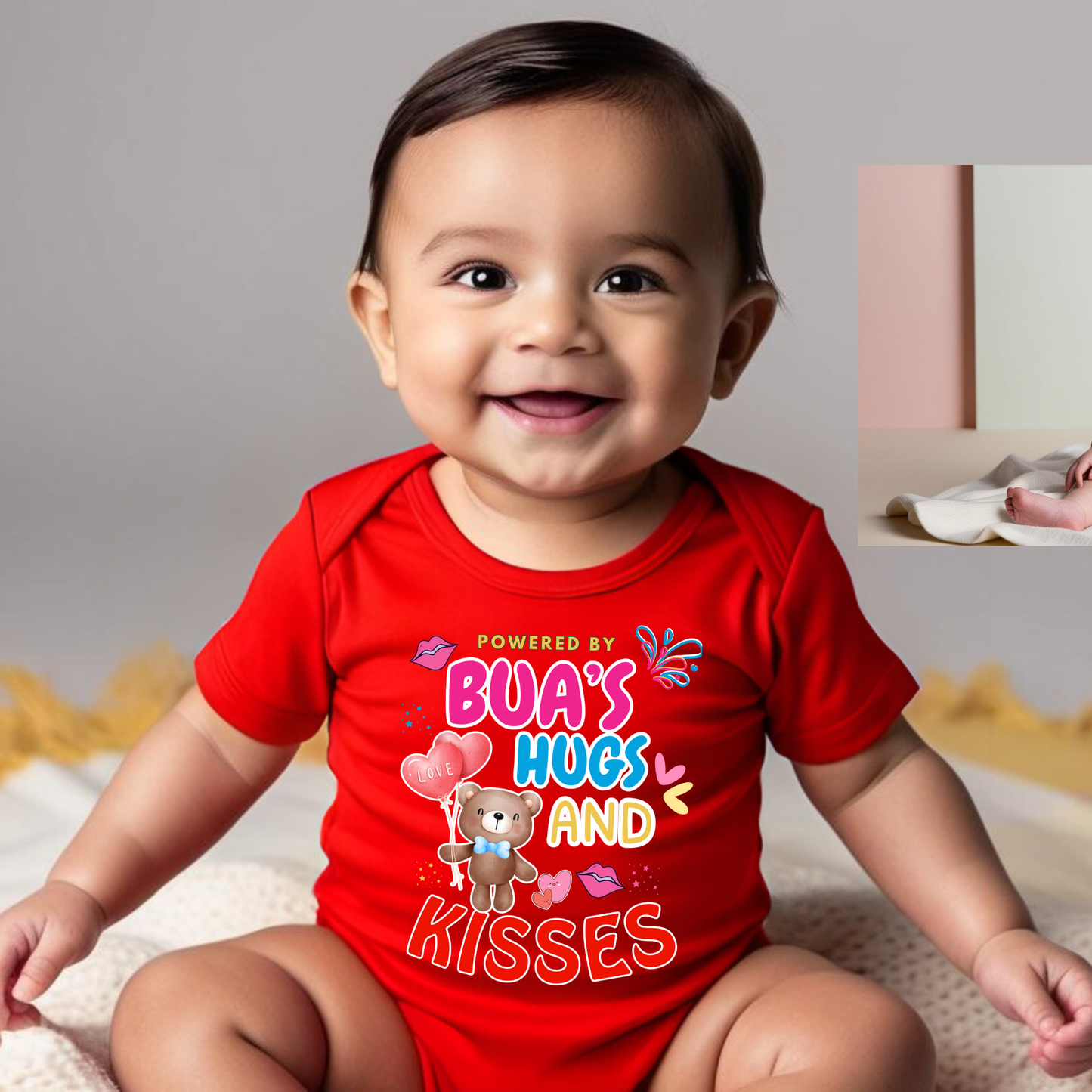 Adorable Bua-Themed Cotton Baby Romper – Custom-Made for Comfort and Style