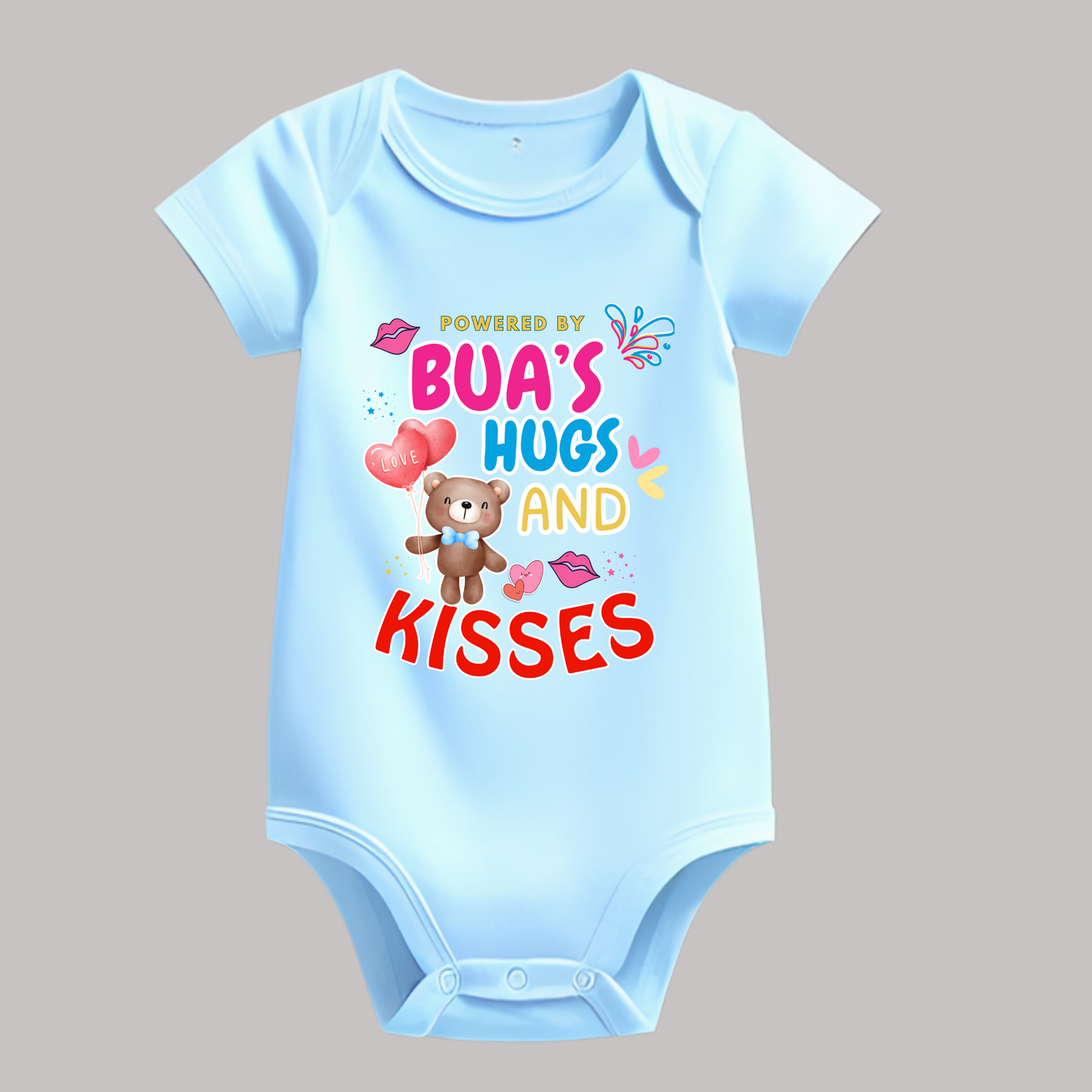 Adorable Bua-Themed Cotton Baby Romper – Custom-Made for Comfort and Style